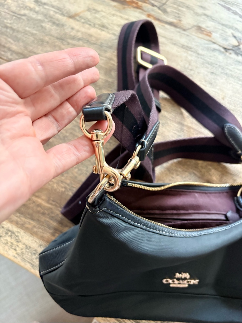 Coach 2025 Ellis black Nylon cross body Bag with Gold Hardware - Picture 13 of 16